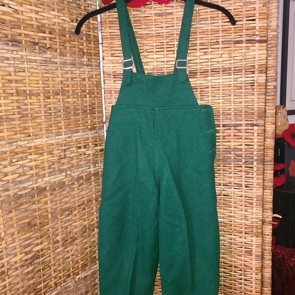 Vintage Childs Wool Suit Coat Bibs Dark Green Lined 1920'sVintage Photo Op
